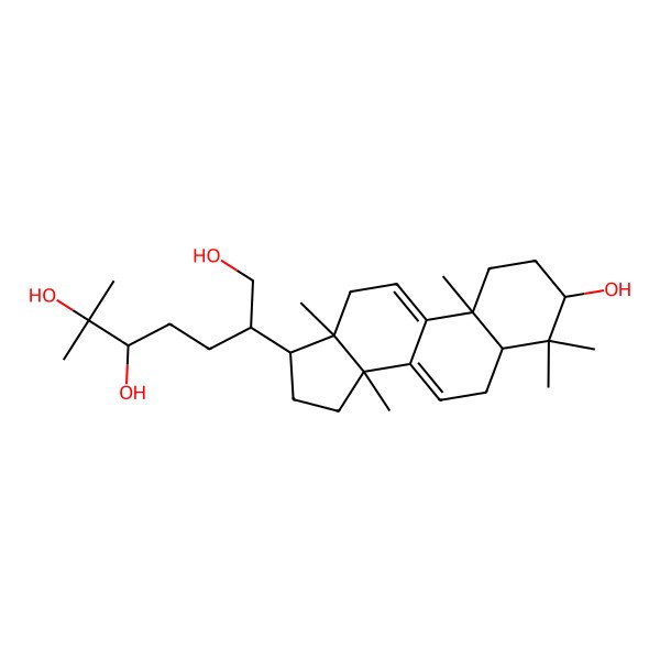 2D Structure of (2R)-2-[(3S,10S,13R,14R,17R)-3-hydroxy-4,4,10,13,14-pentamethyl-2,3,5,6,12,15,16,17-octahydro-1H-cyclopenta[a]phenanthren-17-yl]-6-methylheptane-1,5,6-triol