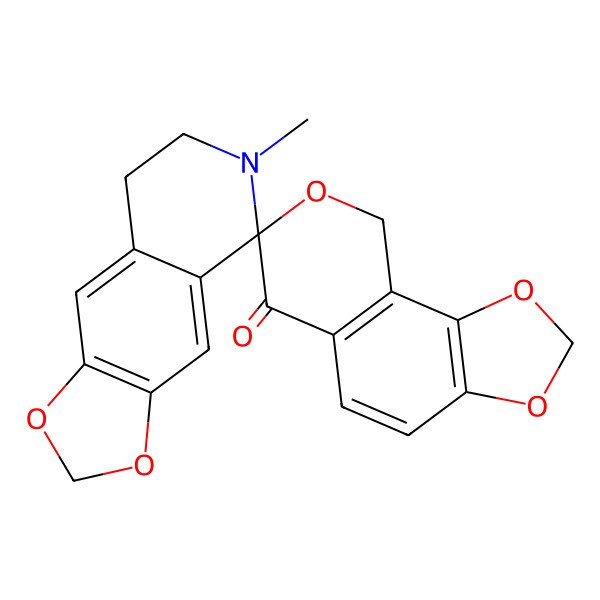 2D Structure of (5S)-6-methylspiro[7,8-dihydro-[1,3]dioxolo[4,5-g]isoquinoline-5,7'-9H-[1,3]dioxolo[4,5-h]isochromene]-6'-one
