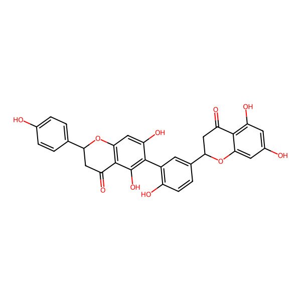 2D Structure of 6-[5-(5,7-Dihydroxy-4-oxo-2,3-dihydrochromen-2-yl)-2-hydroxyphenyl]-5,7-dihydroxy-2-(4-hydroxyphenyl)-2,3-dihydrochromen-4-one