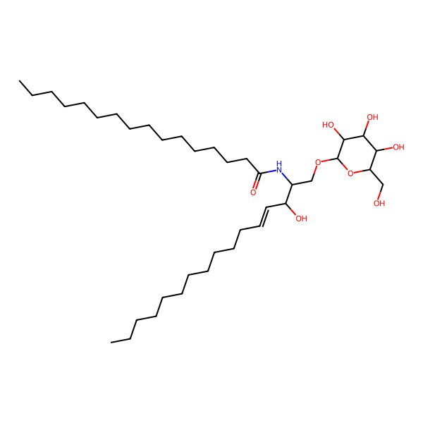 2D Structure of N-[(Z,2S,3R)-3-hydroxy-1-[(2R,3R,4S,5S,6R)-3,4,5-trihydroxy-6-(hydroxymethyl)oxan-2-yl]oxyhexadec-4-en-2-yl]hexadecanamide