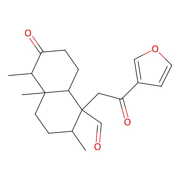 2D Structure of (1R,2R,4aR,5R,8aS)-1-[2-(furan-3-yl)-2-oxoethyl]-2,4a,5-trimethyl-6-oxo-3,4,5,7,8,8a-hexahydro-2H-naphthalene-1-carbaldehyde