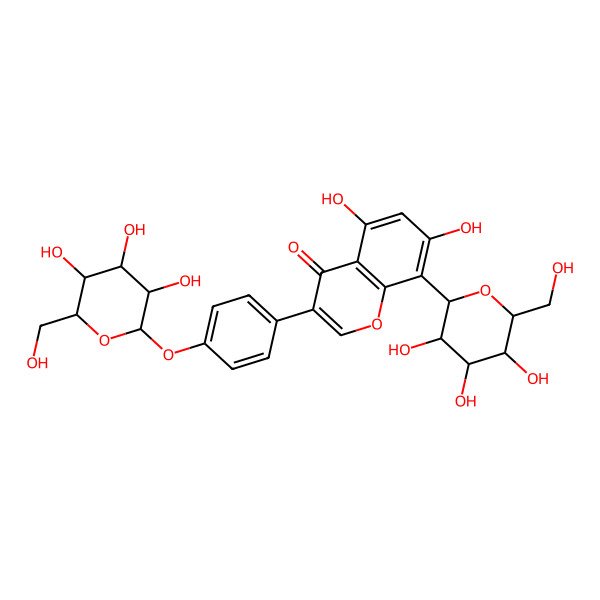 2D Structure of 5,7-Dihydroxy-8-[3,4,5-trihydroxy-6-(hydroxymethyl)oxan-2-yl]-3-[4-[3,4,5-trihydroxy-6-(hydroxymethyl)oxan-2-yl]oxyphenyl]chromen-4-one