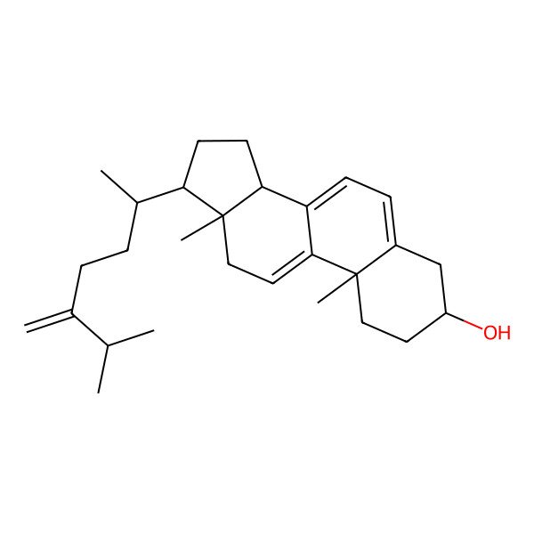 2D Structure of 10,13-dimethyl-17-(6-methyl-5-methylideneheptan-2-yl)-2,3,4,12,14,15,16,17-octahydro-1H-cyclopenta[a]phenanthren-3-ol