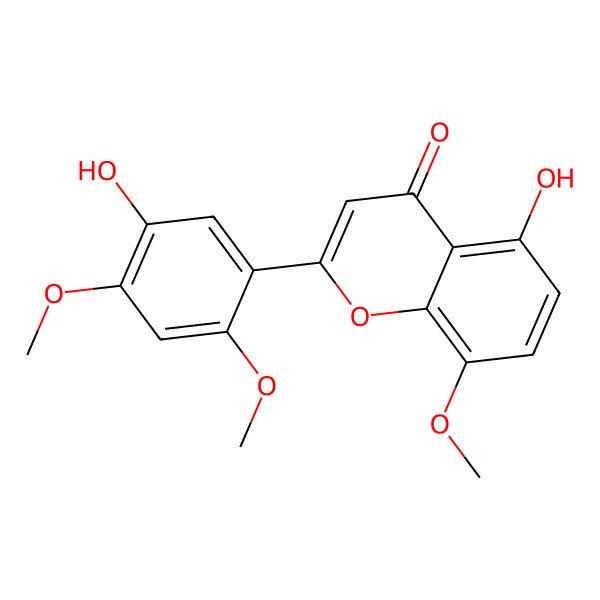 2D Structure of 5,5'-Dihydroxy-8,2',4'-trimethoxyflavone