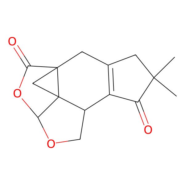 2D Structure of 5,5-Dimethyl-10,12-dioxapentacyclo[6.5.2.01,15.03,7.011,15]pentadec-3(7)-ene-6,13-dione