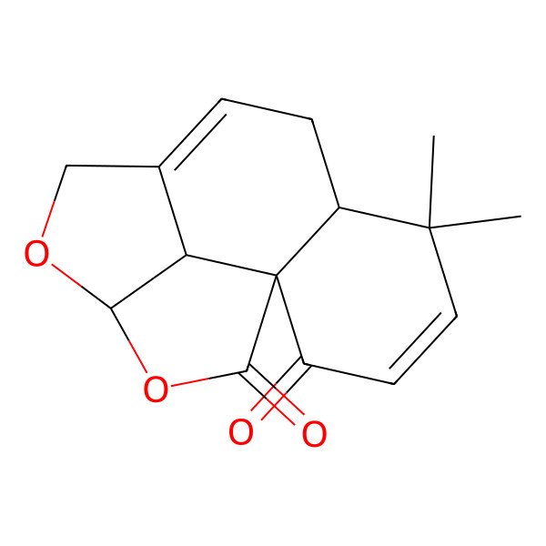 2D Structure of 5,5-Dimethyl-11,13-dioxatetracyclo[7.5.1.01,6.012,15]pentadeca-3,8-diene-2,14-dione