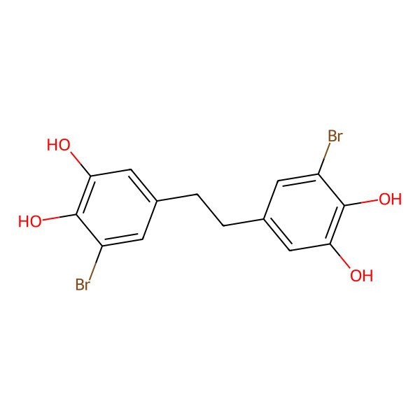 2D Structure of 5,5'-(Ethane-1,2-diyl)bis(3-bromobenzene-1,2-diol)