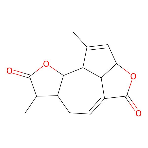2D Structure of (1R,2S,5S,6S,12S,15R)-5,14-dimethyl-3,11-dioxatetracyclo[7.5.1.02,6.012,15]pentadeca-8,13-diene-4,10-dione