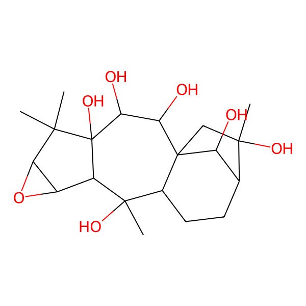 2D Structure of 5,5,10,15-Tetramethyl-7-oxapentacyclo[12.2.1.01,11.04,9.06,8]heptadecane-2,3,4,10,15,17-hexol