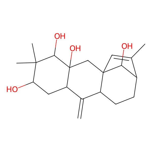 2D Structure of 5,5,14-Trimethyl-9-methylidenetetracyclo[11.2.1.01,10.03,8]hexadec-14-ene-3,4,6,16-tetrol