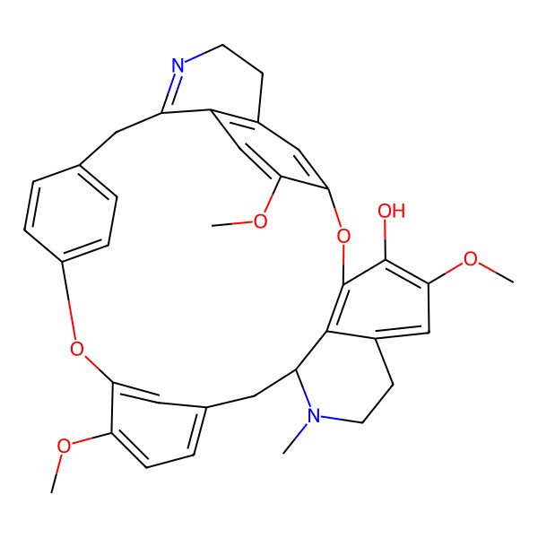 2D Structure of (21S)-10,15,26-trimethoxy-20-methyl-12,28-dioxa-4,20-diazaheptacyclo[27.2.2.17,11.113,17.123,27.03,8.021,35]hexatriaconta-1(31),3,7(36),8,10,13(35),14,16,23(34),24,26,29,32-tridecaen-14-ol