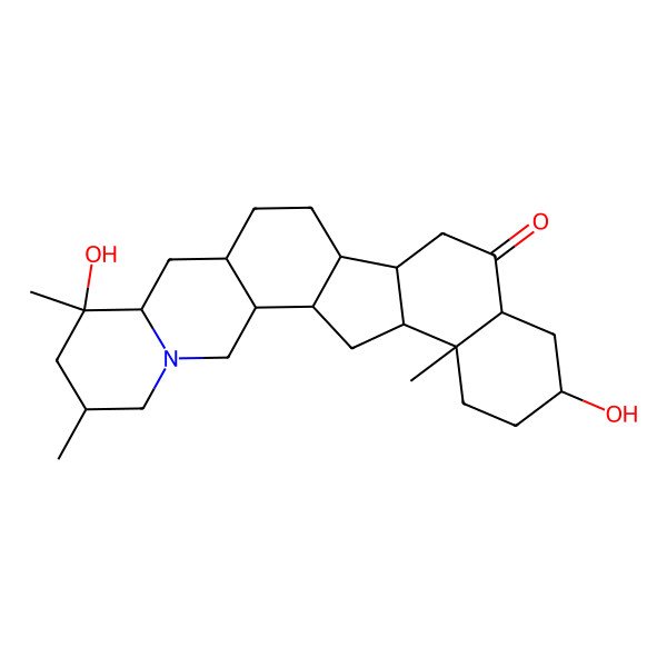 2D Structure of (1R,2R,6S,8R,9R,11S,14S,15S,18S,20S,23R,24R)-8,20-dihydroxy-6,8,23-trimethyl-4-azahexacyclo[12.11.0.02,11.04,9.015,24.018,23]pentacosan-17-one