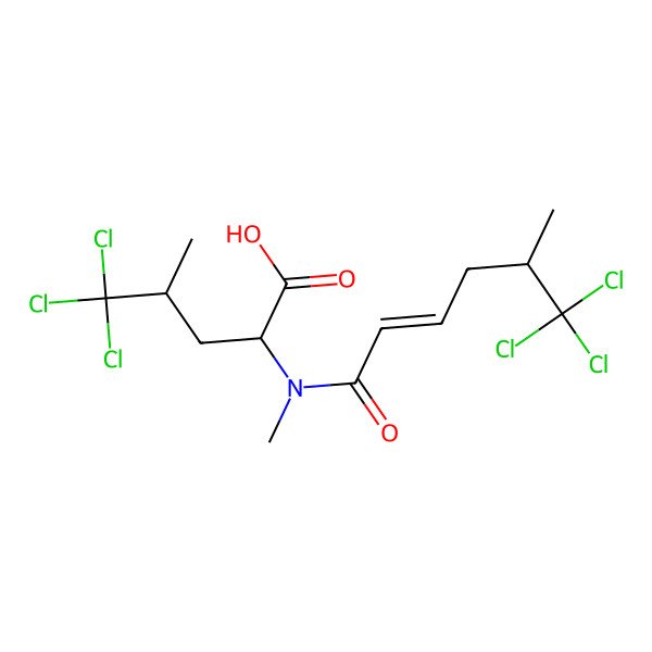 2D Structure of 5,5,5-Trichloro-4-methyl-2-[methyl-(6,6,6-trichloro-5-methylhex-2-enoyl)amino]pentanoic acid