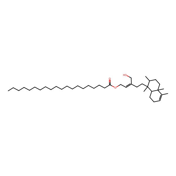 2D Structure of [(E)-5-[(1S,2R,4aR,8aR)-1,2,4a,5-tetramethyl-2,3,4,7,8,8a-hexahydronaphthalen-1-yl]-3-(hydroxymethyl)pent-2-enyl] icosanoate