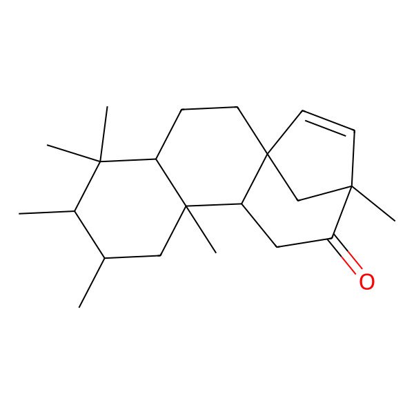 2D Structure of 5,5,6,7,9,13-Hexamethyltetracyclo[11.2.1.01,10.04,9]hexadec-14-en-12-one