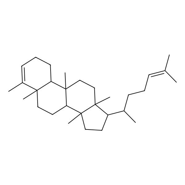 2D Structure of (5S,8R,9S,10S,13S,14R,17S)-4,5,9,13,14-pentamethyl-17-[(2S)-6-methylhept-5-en-2-yl]-2,6,7,8,10,11,12,15,16,17-decahydro-1H-cyclopenta[a]phenanthrene