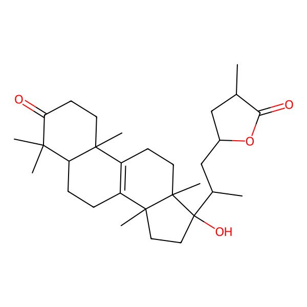 2D Structure of (3R,5R)-5-[(2R)-2-[(5R,10S,13S,14S,17S)-17-hydroxy-4,4,10,13,14-pentamethyl-3-oxo-2,5,6,7,11,12,15,16-octahydro-1H-cyclopenta[a]phenanthren-17-yl]propyl]-3-methyloxolan-2-one