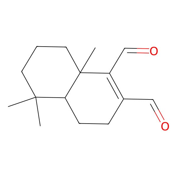 2D Structure of 5,5,8a-Trimethyl-3,4,4a,5,6,7,8,8a-octahydronaphthalene-1,2-dicarbaldehyde