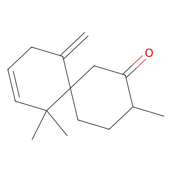 2D Structure of 5,5,9-Trimethyl-1-methylidenespiro[5.5]undec-3-en-10-one