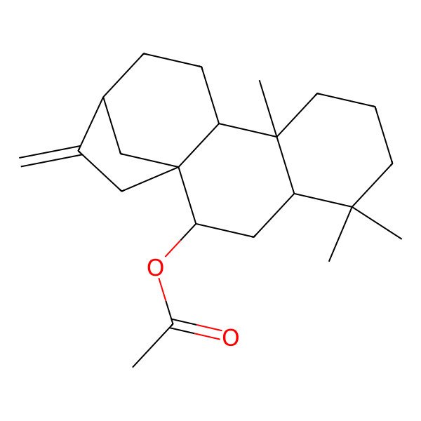 2D Structure of (5,5,9-Trimethyl-14-methylidene-2-tetracyclo[11.2.1.01,10.04,9]hexadecanyl) acetate
