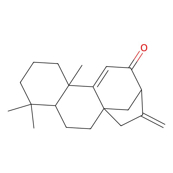 2D Structure of 5,5,9-Trimethyl-14-methylidenetetracyclo[11.2.1.01,10.04,9]hexadec-10-en-12-one