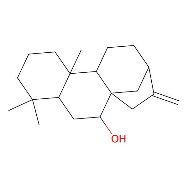 2D Structure of 5,5,9-Trimethyl-14-methylidenetetracyclo[11.2.1.01,10.04,9]hexadecan-2-ol