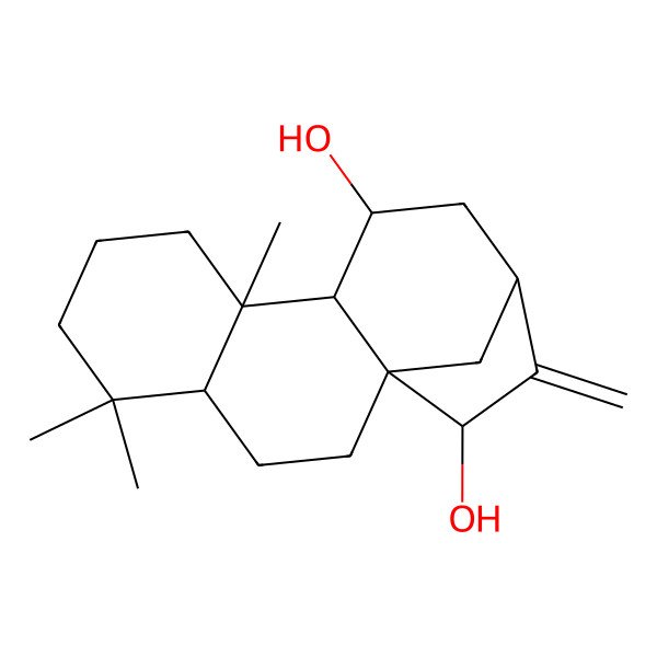 2D Structure of 5,5,9-Trimethyl-14-methylidenetetracyclo[11.2.1.01,10.04,9]hexadecane-11,15-diol