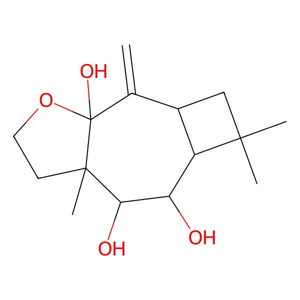 2D Structure of 5,5,9-Trimethyl-2-methylidene-12-oxatricyclo[7.3.0.03,6]dodecane-1,7,8-triol