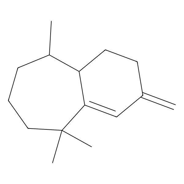 2D Structure of 5,5,9-trimethyl-3-methylidene-2,6,7,8,9,9a-hexahydro-1H-benzo[7]annulene