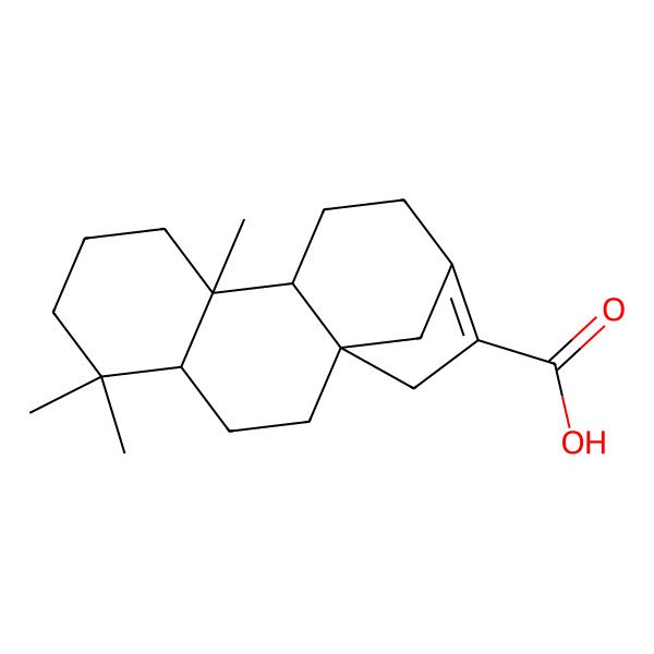 2D Structure of 5,5,9-Trimethyltetracyclo[11.2.1.01,10.04,9]hexadec-13-ene-14-carboxylic acid