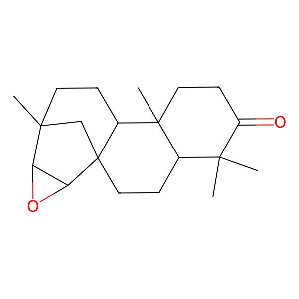 2D Structure of 5,5,9,13-Tetramethyl-15-oxapentacyclo[11.3.1.01,10.04,9.014,16]heptadecan-6-one