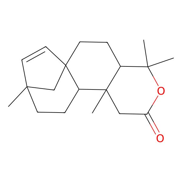 2D Structure of 5,5,9,13-Tetramethyl-6-oxatetracyclo[11.2.1.01,10.04,9]hexadec-14-en-7-one