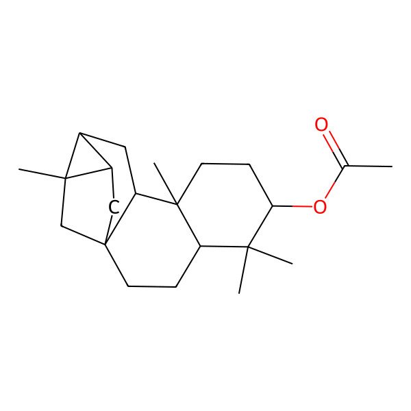 2D Structure of (5,5,9,13-Tetramethyl-6-pentacyclo[11.2.1.01,10.04,9.012,14]hexadecanyl) acetate