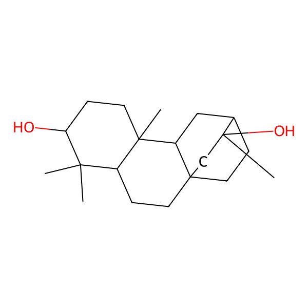 2D Structure of 5,5,9,13-Tetramethyltetracyclo[10.2.2.01,10.04,9]hexadecane-6,13-diol