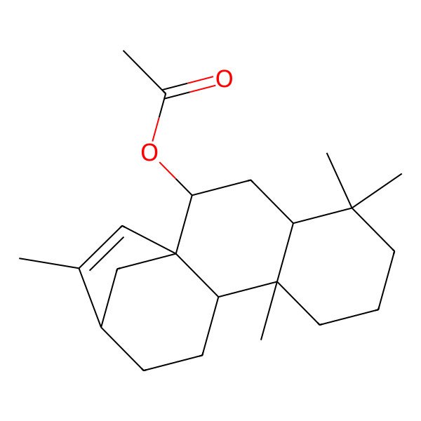 2D Structure of (5,5,9,14-Tetramethyl-2-tetracyclo[11.2.1.01,10.04,9]hexadec-14-enyl) acetate