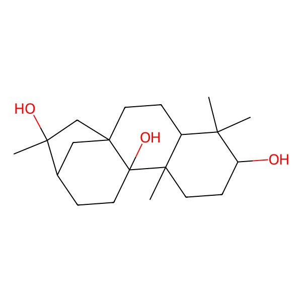 2D Structure of 5,5,9,14-Tetramethyltetracyclo[11.2.1.01,10.04,9]hexadecane-6,10,14-triol