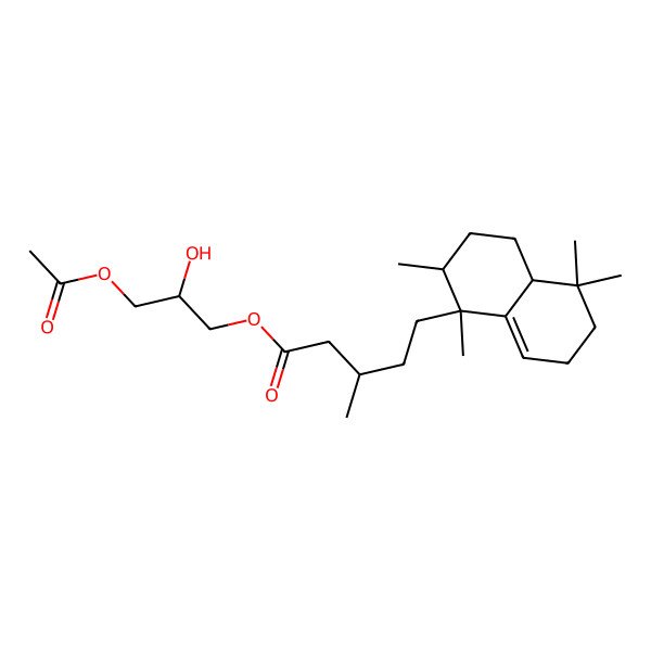 2D Structure of [(2S)-3-acetyloxy-2-hydroxypropyl] (3R)-5-[(1R,2R,4aS)-1,2,5,5-tetramethyl-2,3,4,4a,6,7-hexahydronaphthalen-1-yl]-3-methylpentanoate