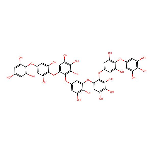 2D Structure of 4-[3,5-Dihydroxy-4-(3,4,5-trihydroxyphenoxy)phenoxy]-5-[5-[6-[2,6-dihydroxy-4-(2,4,6-trihydroxyphenoxy)phenoxy]-2,3,4-trihydroxyphenoxy]-2,3-dihydroxyphenoxy]benzene-1,2,3-triol