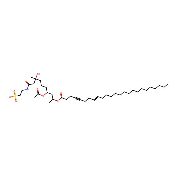 2D Structure of 2-[[(3R,7S,9R)-7-acetyloxy-3-hydroxy-3-methyl-9-[(Z)-pentacos-8-en-4-ynoyl]oxydecanoyl]amino]ethanesulfonic acid
