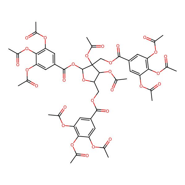 2D Structure of [(2R,3R,4R,5R)-3,4-diacetyloxy-5-(3,4,5-triacetyloxybenzoyl)oxy-4-[(3,4,5-triacetyloxybenzoyl)oxymethyl]oxolan-2-yl]methyl 3,4,5-triacetyloxybenzoate