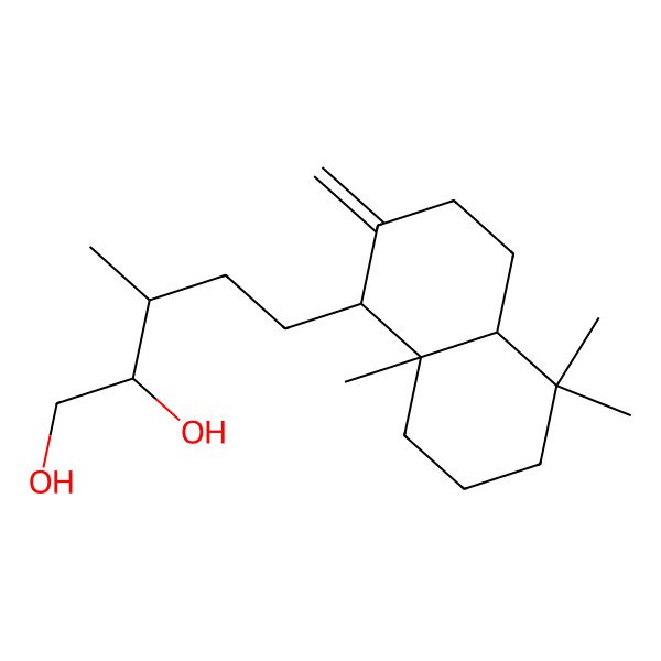 2D Structure of 5-(5,5,8a-trimethyl-2-methylidene-3,4,4a,6,7,8-hexahydro-1H-naphthalen-1-yl)-3-methylpentane-1,2-diol