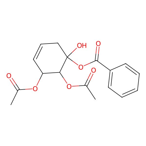 2D Structure of (5,6-Diacetyloxy-1-hydroxycyclohex-3-en-1-yl) benzoate