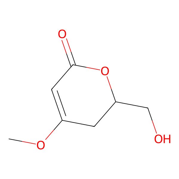 2D Structure of 5,6-dihydro-4-methoxy-6-hydroxymethyl-2H-pyran-2-one