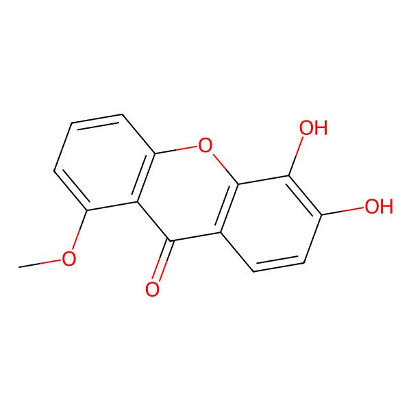 2D Structure of 5,6-Dihydroxy-1-methoxyxanthen-9-one