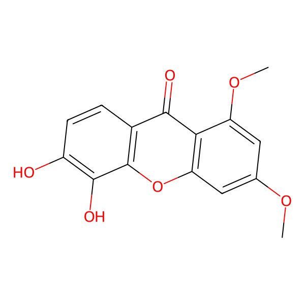 2D Structure of 5,6-Dihydroxy-1,3-dimethoxy-9H-xanthen-9-one