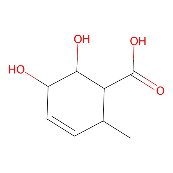 2D Structure of 5,6-Dihydroxy-2-methylcyclohex-3-ene-1-carboxylic acid