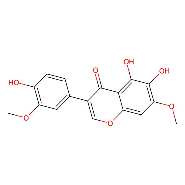 2D Structure of 5,6-Dihydroxy-3-(4-hydroxy-3-methoxyphenyl)-7-methoxychromen-4-one