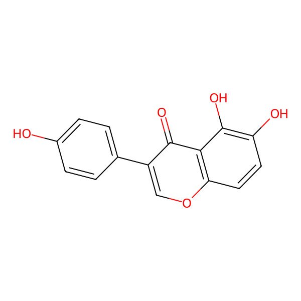2D Structure of 5,6-Dihydroxy-3-(4-hydroxyphenyl)chromen-4-one