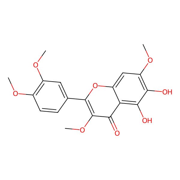 2D Structure of 5,6-Dihydroxy-3,3',4',7-tetramethoxyflavone