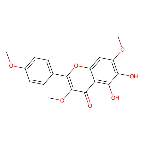 2D Structure of 5,6-Dihydroxy-3,7,4'-trimethoxyflavone